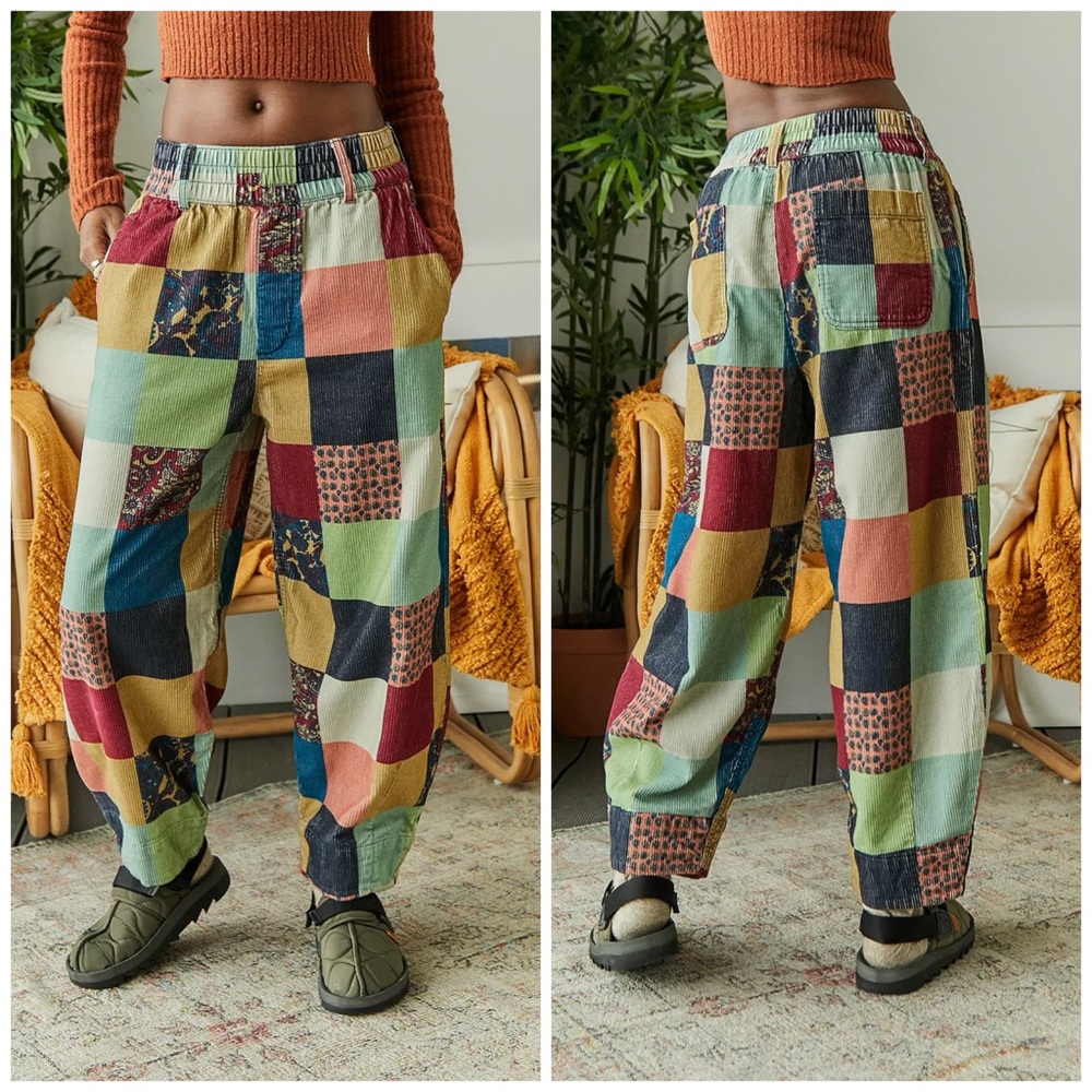 BDG Urban Outfitters Zaria Patchwork Corduroy Barrel Pants XXS
